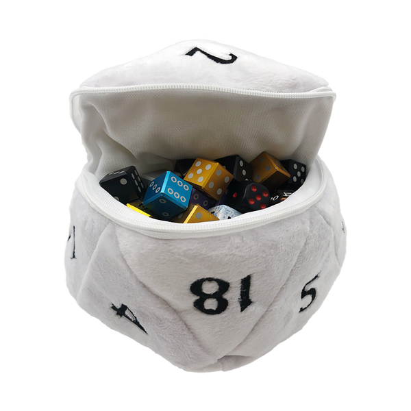 Bolsa para dados D20 Plush - Blanca